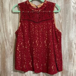 Lace Burgandy/Tan Tank
